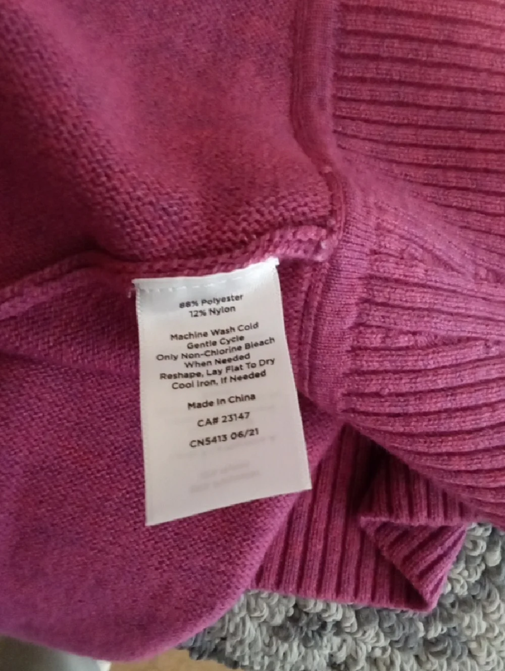 Talbots Fuchsia Knit Poncho with Neck Tie Oversized Quiet Luxury Cape Womens S